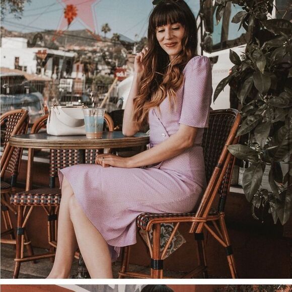 Rouje Gabin midi dress in Purple - Picture 7 of 15